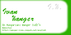 ivan wanger business card